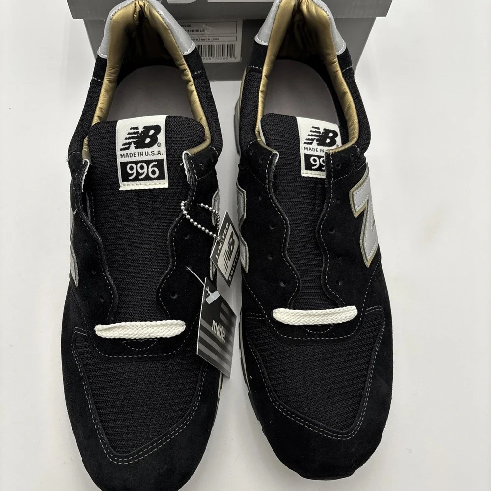 New Balance 996 Running Shoes 30TH Anniversary Black Gold Gray Men 12 NEW W/ BOX
